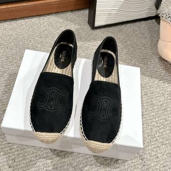 Celine Espadrilles Flats with Triomphe in Suede Black 2025 0220 (SS-250220022)