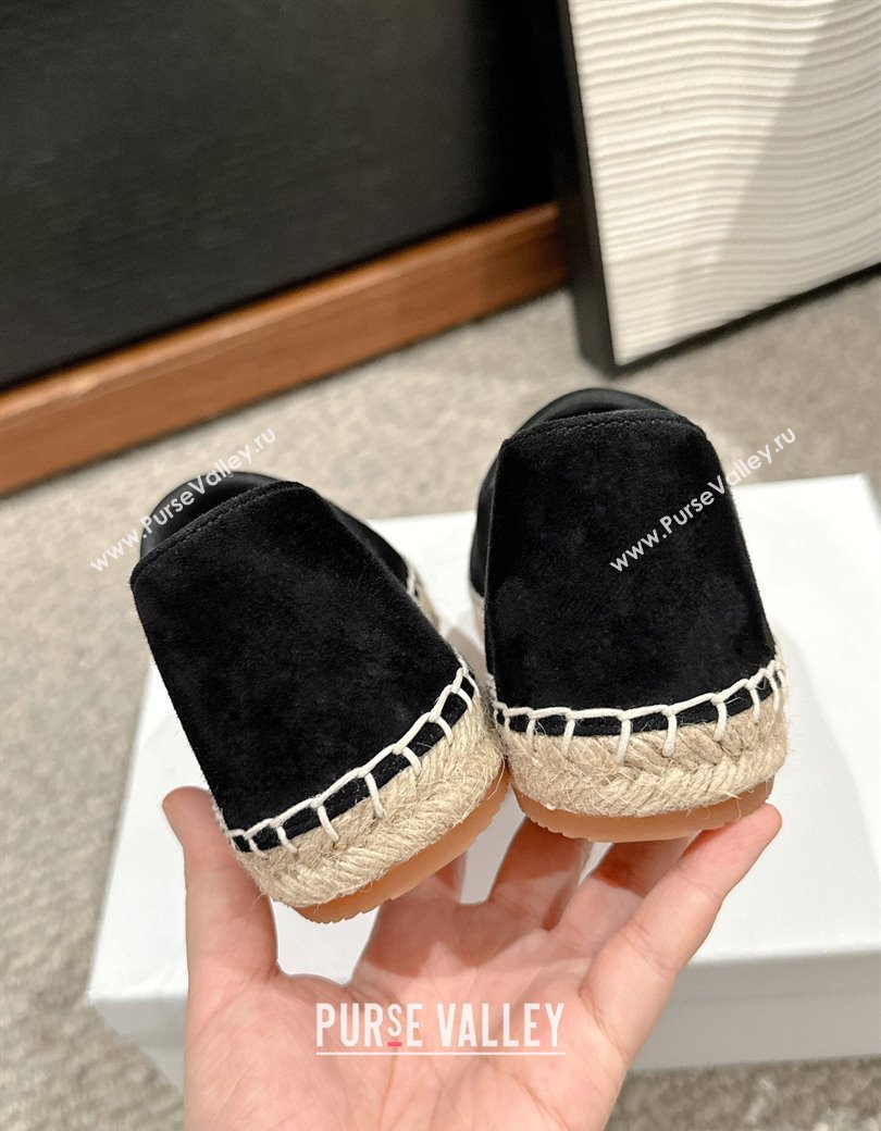 Celine Espadrilles Flats with Triomphe in Suede Black 2025 0220 (SS-250220022)