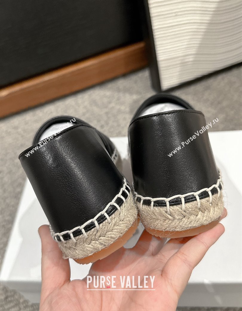 Celine Espadrilles Flats with Triomphe in Lambskin Leather Black 2025 0220 (SS-250220024)