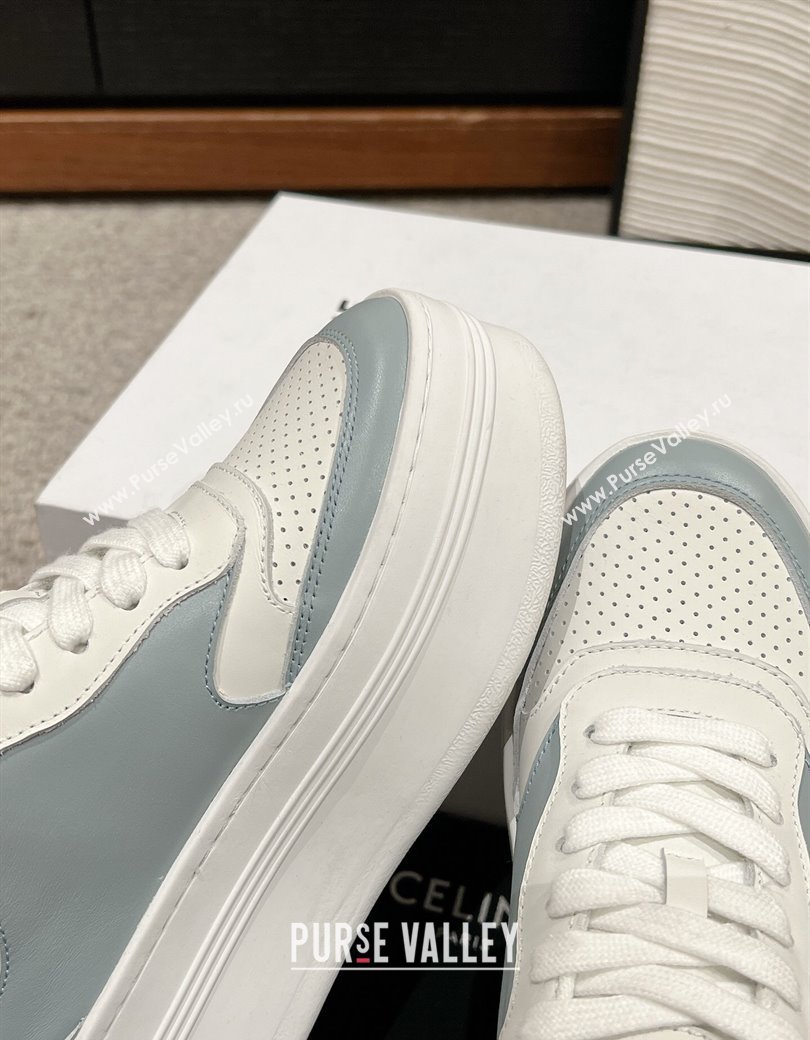 Celine Block Platform Sneakers 5cm with Triomphe in Calfskin Ice Blue 2025 (SS-250220012)