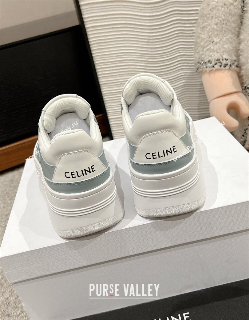 Celine Block Platform Sneakers 5cm with Triomphe in Calfskin Ice Blue 2025 (SS-250220012)