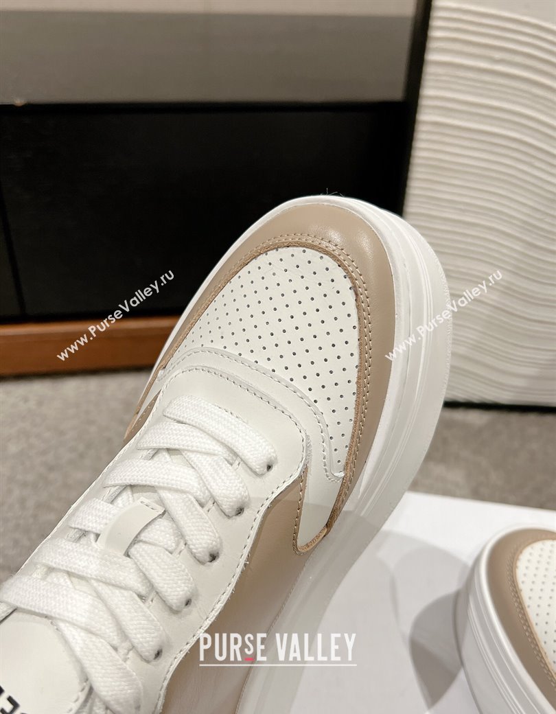 Celine Block Platform Sneakers 5cm with Triomphe in Calfskin Beige 2025 (SS-250220013)