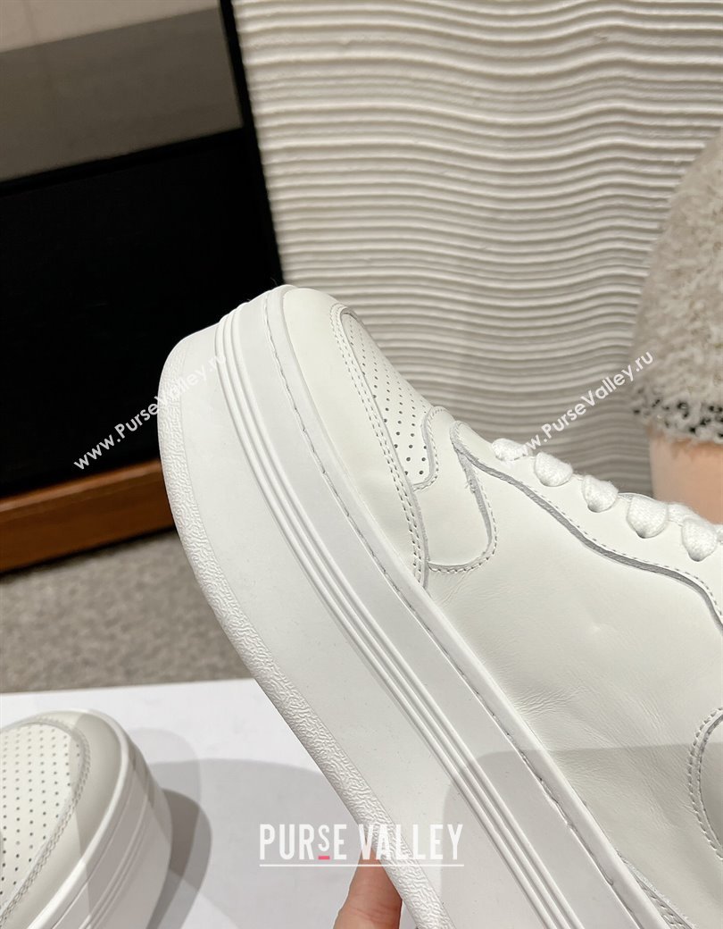 Celine Block Platform Sneakers 5cm with Triomphe in Calfskin Optic White 2025 (SS-250220014)