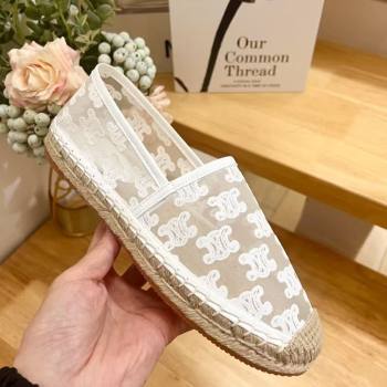 Celine Espadrilles Flat in Triomphe Logo Mesh White 2025 (JD-250428115)