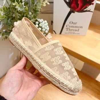Celine Espadrilles Flat in Triomphe Logo Mesh Nude 2025 (JD-250428116)