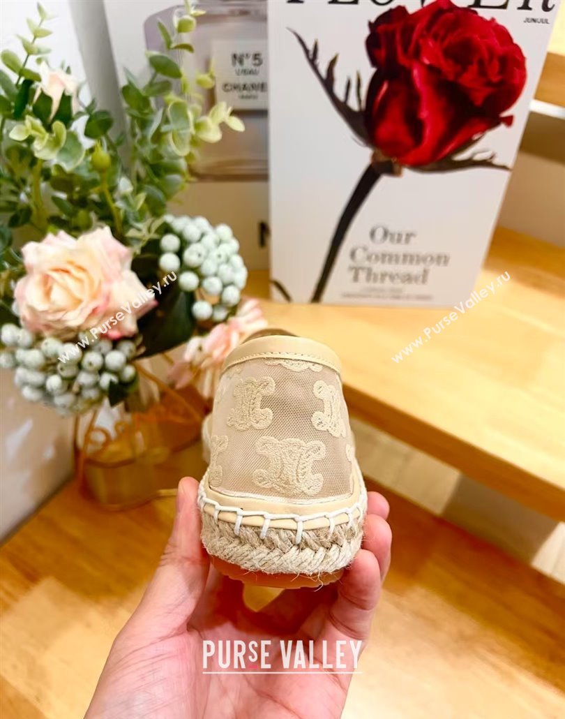 Celine Espadrilles Flat in Triomphe Logo Mesh Nude 2025 (JD-250428116)