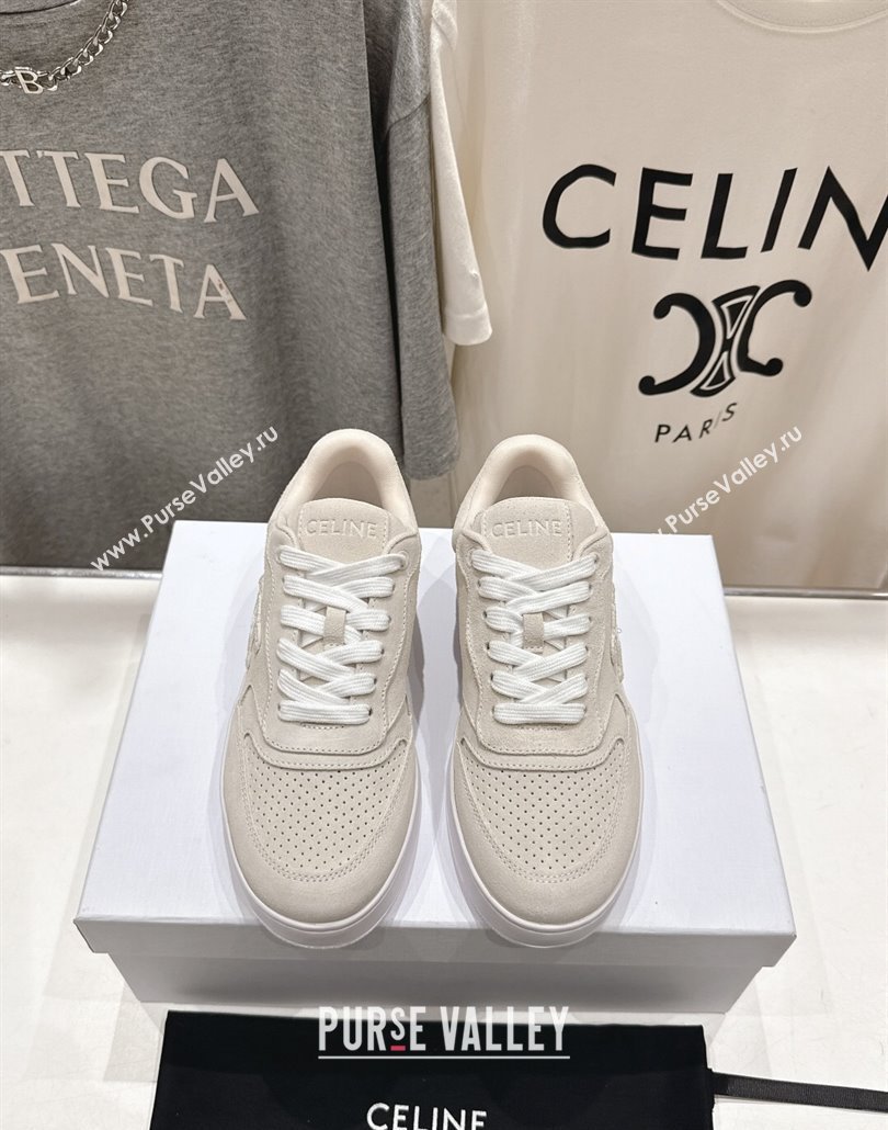 Celine Alan Sneakers with Triomphe in Suede Light Grey 2025 (MD-250428126)