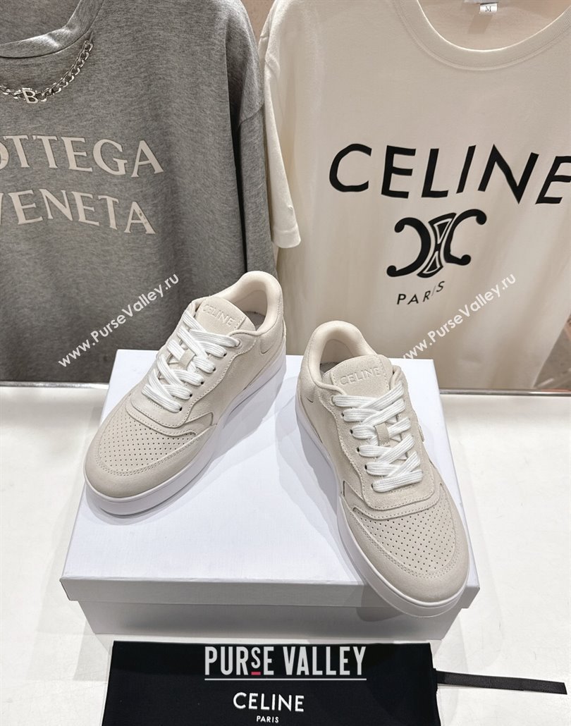Celine Alan Sneakers with Triomphe in Suede Light Grey 2025 (MD-250428126)