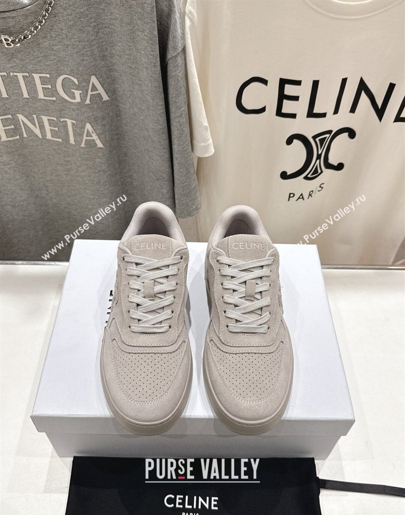 Celine Alan Sneakers with Triomphe in Suede Dark Grey 2025 (MD-250428127)