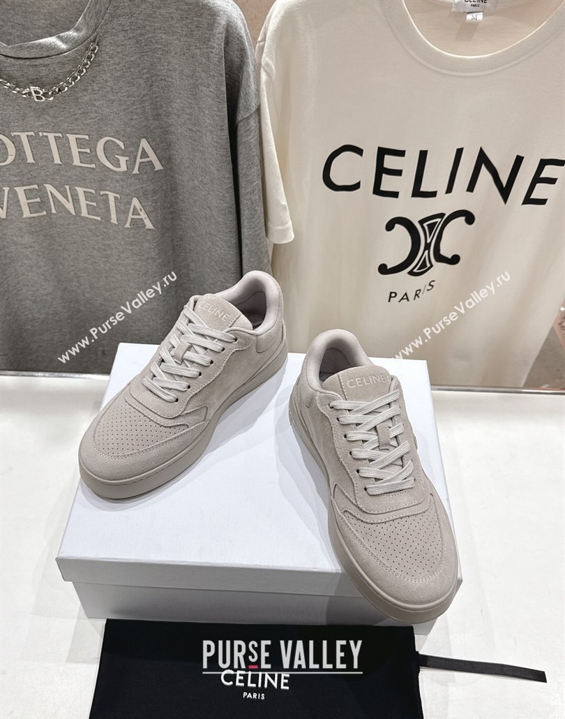 Celine Alan Sneakers with Triomphe in Suede Dark Grey 2025 (MD-250428127)