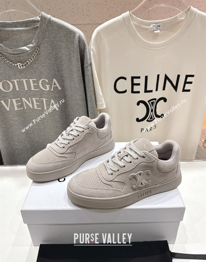 Celine Alan Sneakers with Triomphe in Suede Dark Grey 2025 (MD-250428127)