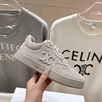 Celine Alan Sneakers with Triomphe in Suede Dark Grey 2025 (MD-250428127)