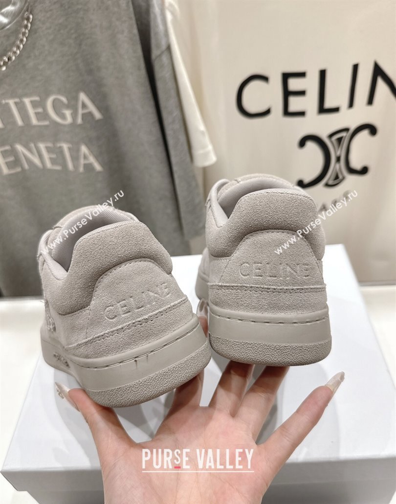 Celine Alan Sneakers with Triomphe in Suede Dark Grey 2025 (MD-250428127)