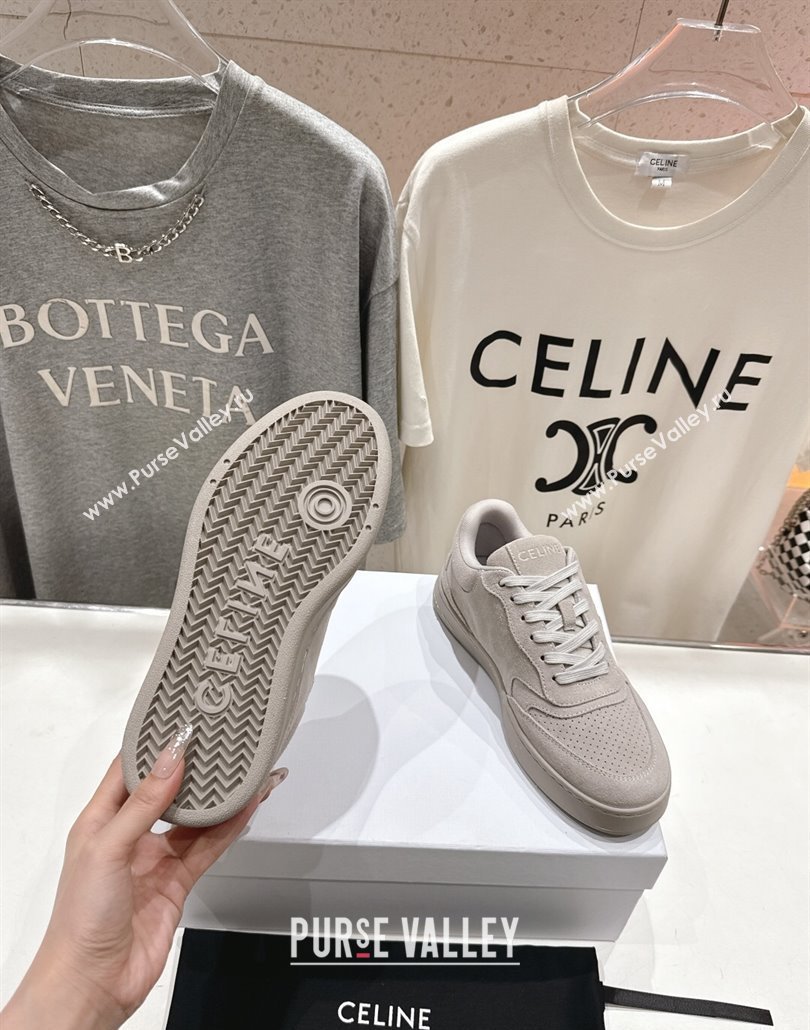 Celine Alan Sneakers with Triomphe in Suede Dark Grey 2025 (MD-250428127)