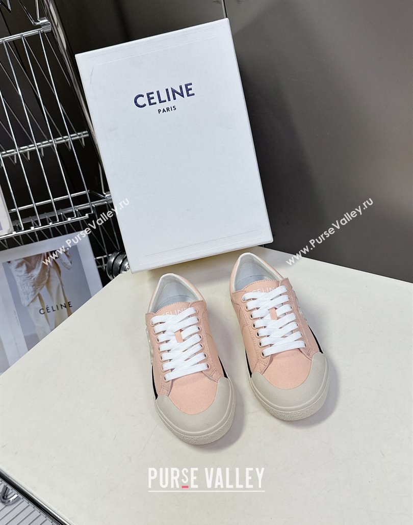 Celine Alan Sneakers with Triomphe in Canvas Light Pink 2025 (MD-250428111)
