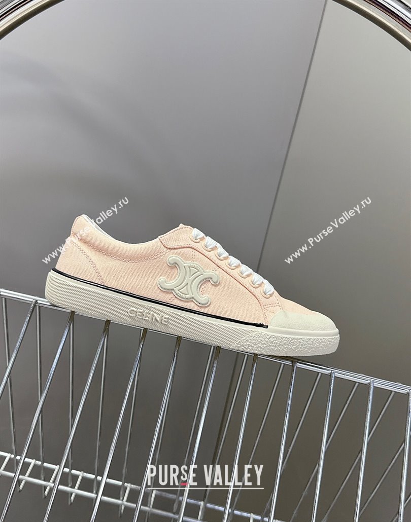 Celine Alan Sneakers with Triomphe in Canvas Light Pink 2025 (MD-250428111)