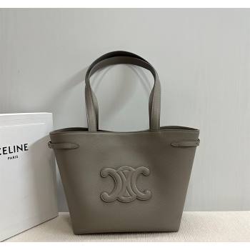 Celine Small Cabas Anais Cuir Triomphe Tote Bag in Grained Calfskin Dark Grey 2025 118233 (BL-250520012)