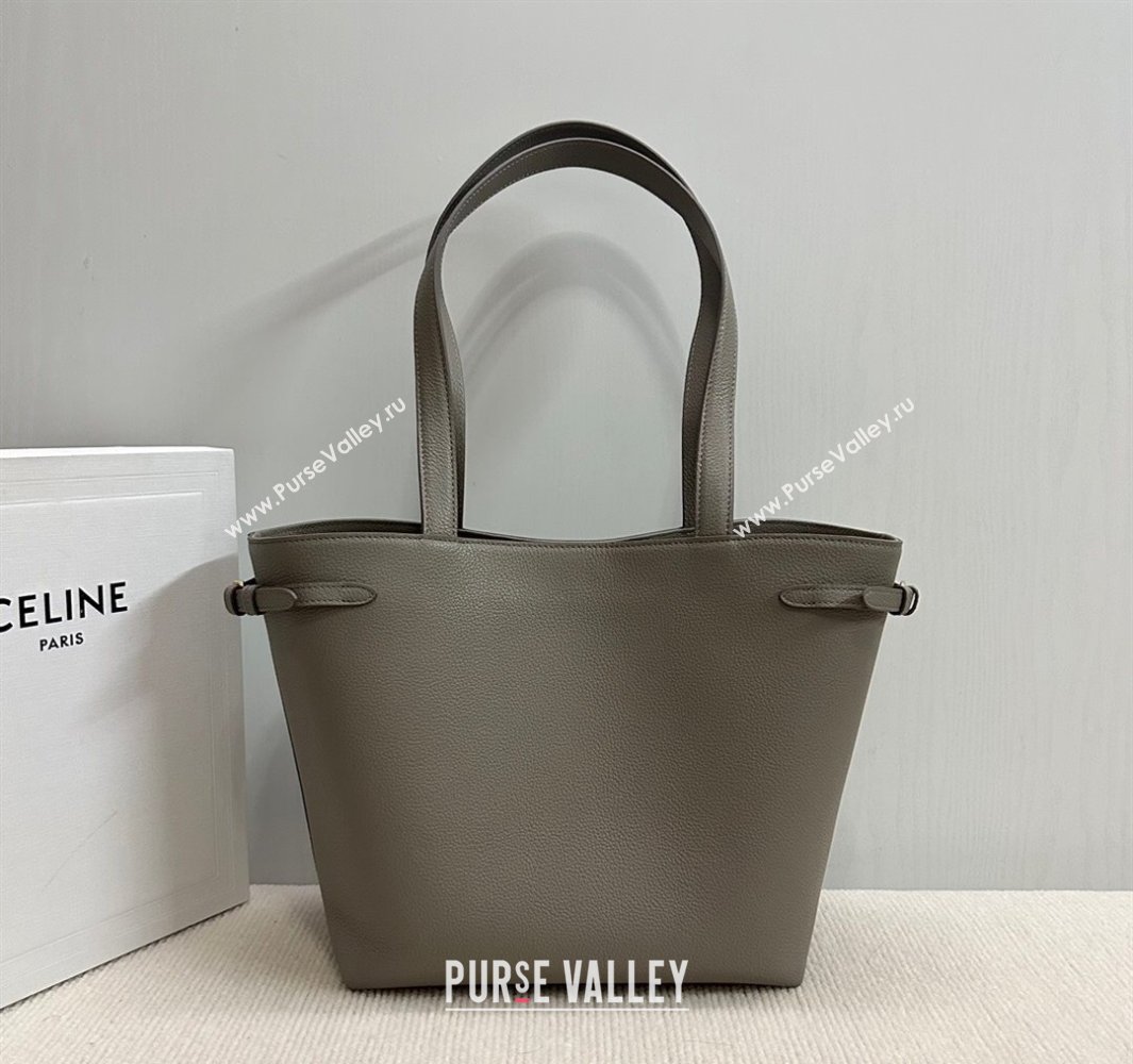 Celine Small Cabas Anais Cuir Triomphe Tote Bag in Grained Calfskin Dark Grey 2025 118233 (BL-250520012)