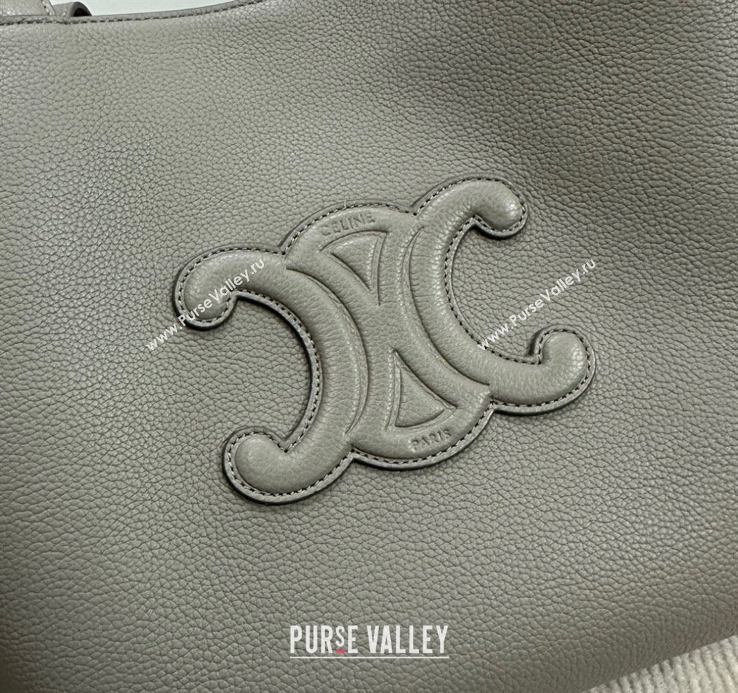 Celine Small Cabas Anais Cuir Triomphe Tote Bag in Grained Calfskin Dark Grey 2025 118233 (BL-250520012)