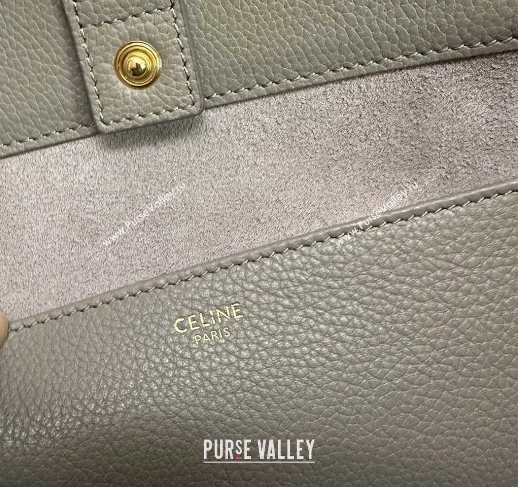Celine Small Cabas Anais Cuir Triomphe Tote Bag in Grained Calfskin Dark Grey 2025 118233 (BL-250520012)