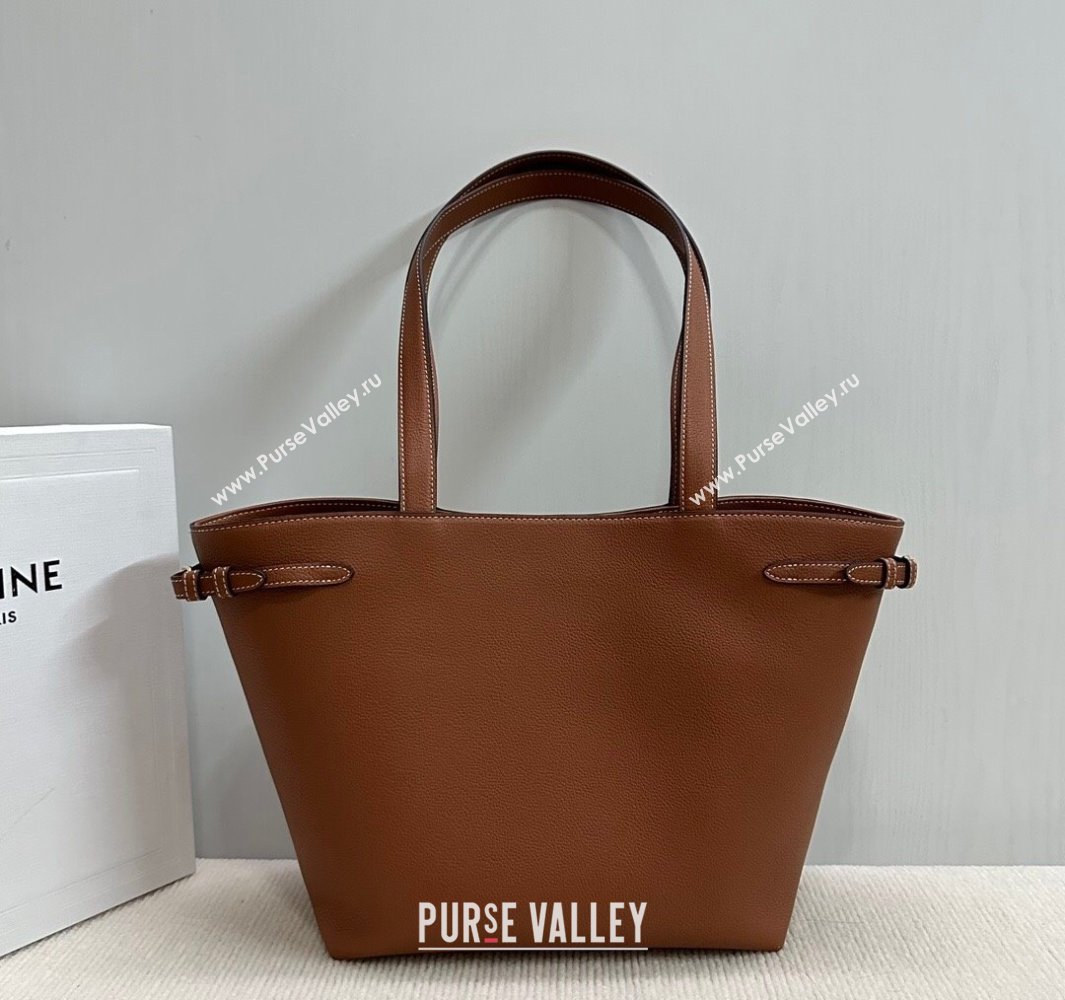 Celine Small Cabas Anais Cuir Triomphe Tote Bag in Grained Calfskin Tan Brown 2025 118233 (BL-250520013)