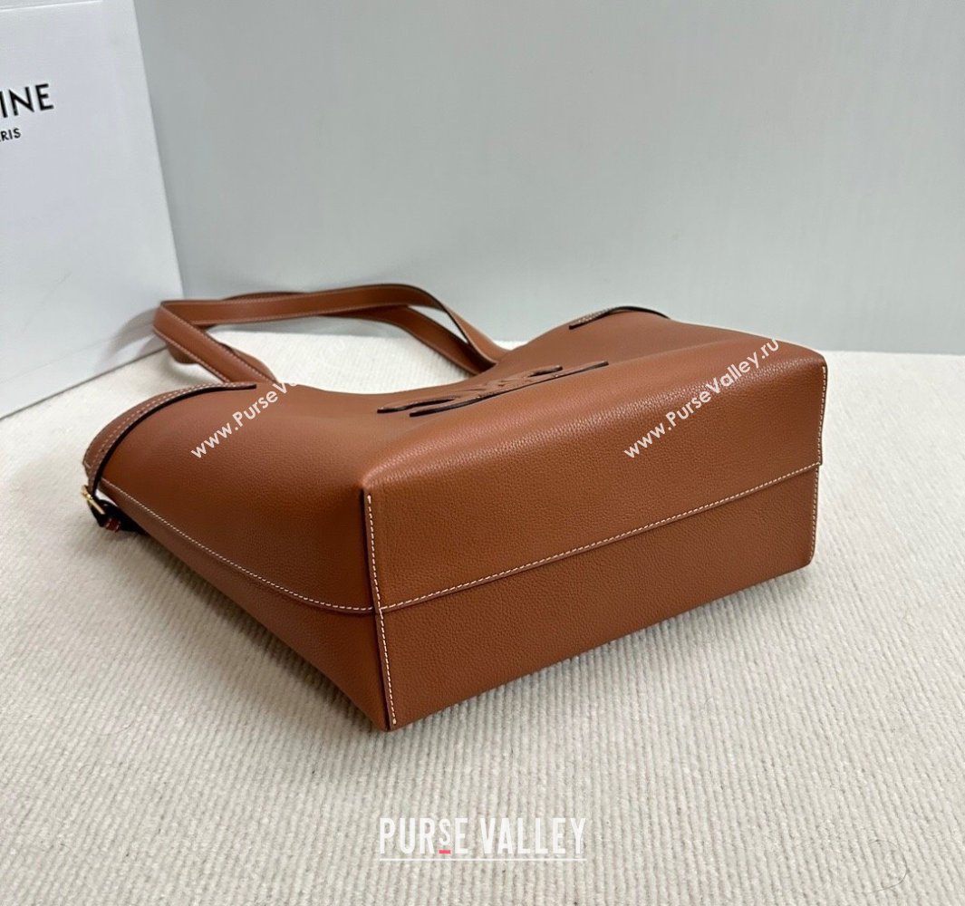Celine Small Cabas Anais Cuir Triomphe Tote Bag in Grained Calfskin Tan Brown 2025 118233 (BL-250520013)