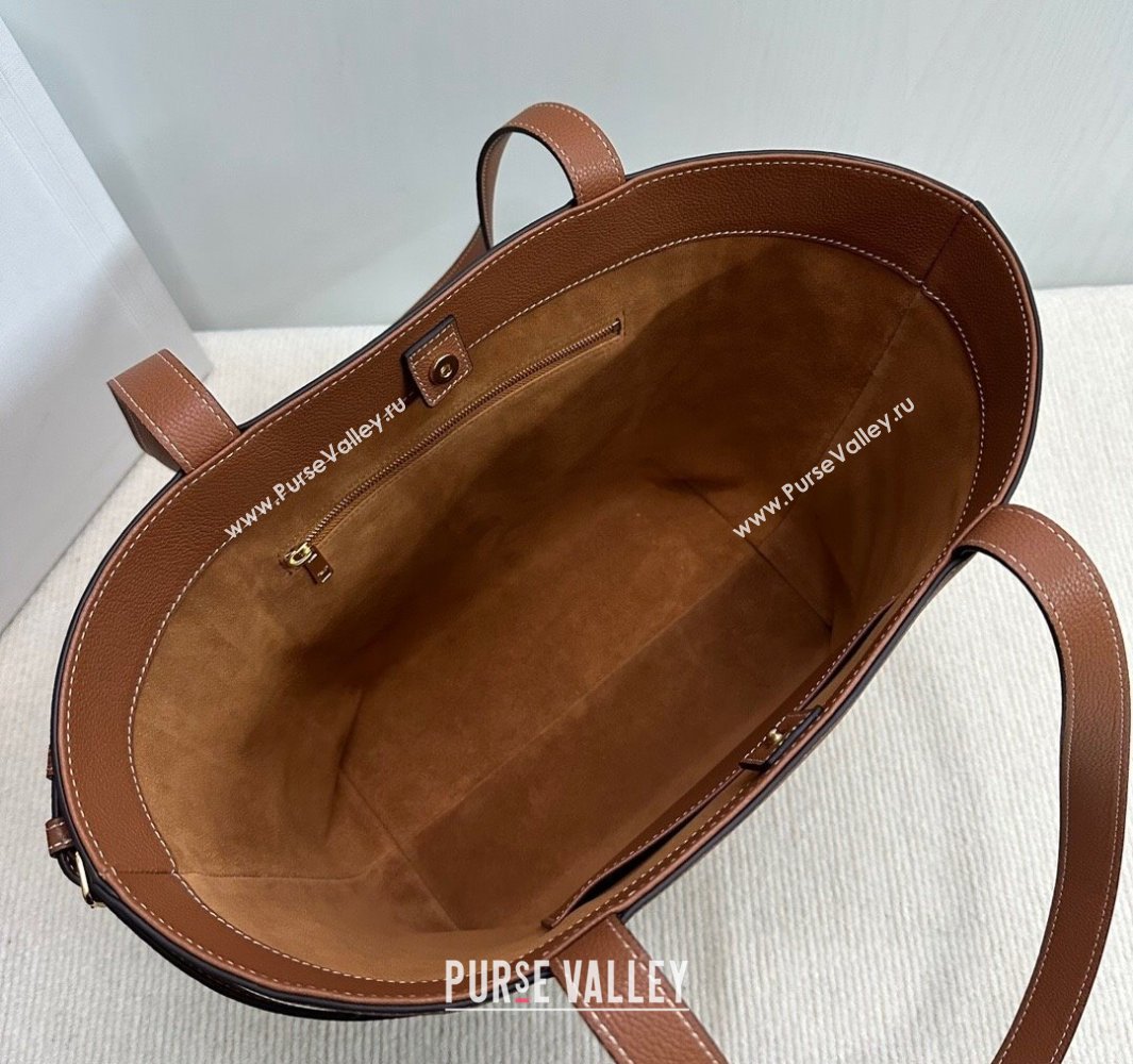 Celine Small Cabas Anais Cuir Triomphe Tote Bag in Grained Calfskin Tan Brown 2025 118233 (BL-250520013)