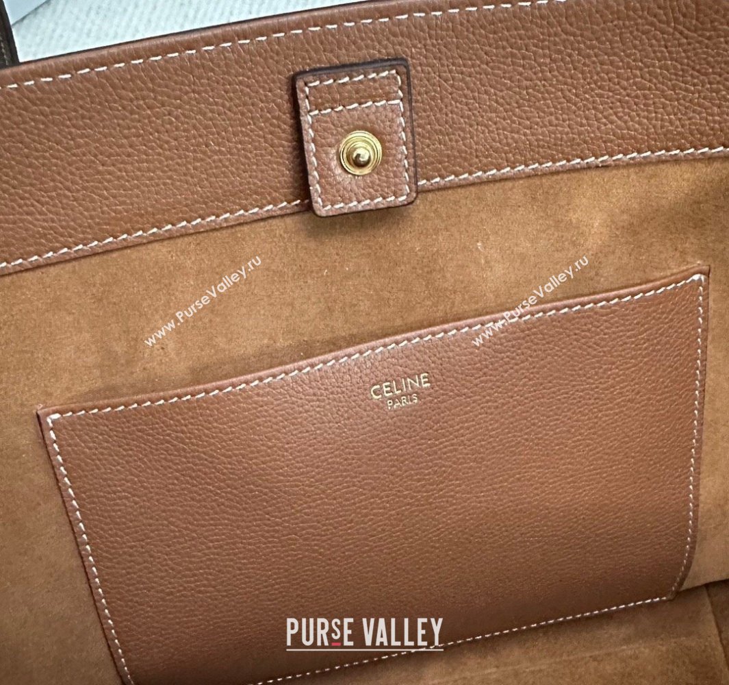 Celine Small Cabas Anais Cuir Triomphe Tote Bag in Grained Calfskin Tan Brown 2025 118233 (BL-250520013)