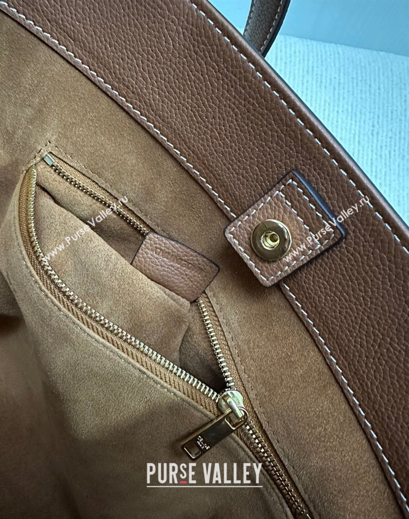 Celine Small Cabas Anais Cuir Triomphe Tote Bag in Grained Calfskin Tan Brown 2025 118233 (BL-250520013)