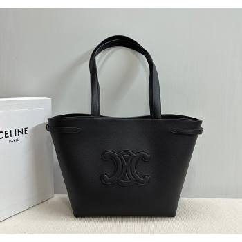 Celine Small Cabas Anais Cuir Triomphe Tote Bag in Grained Calfskin Black 2025 118233 (BL-250520014)
