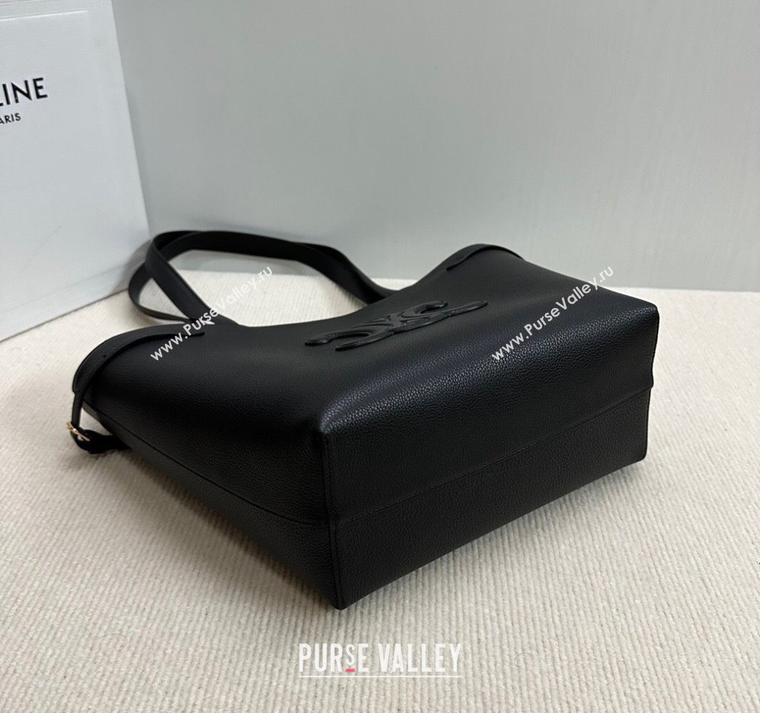 Celine Small Cabas Anais Cuir Triomphe Tote Bag in Grained Calfskin Black 2025 118233 (BL-250520014)