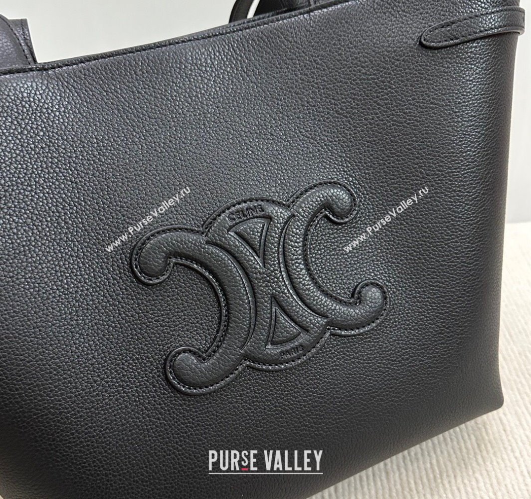 Celine Small Cabas Anais Cuir Triomphe Tote Bag in Grained Calfskin Black 2025 118233 (BL-250520014)