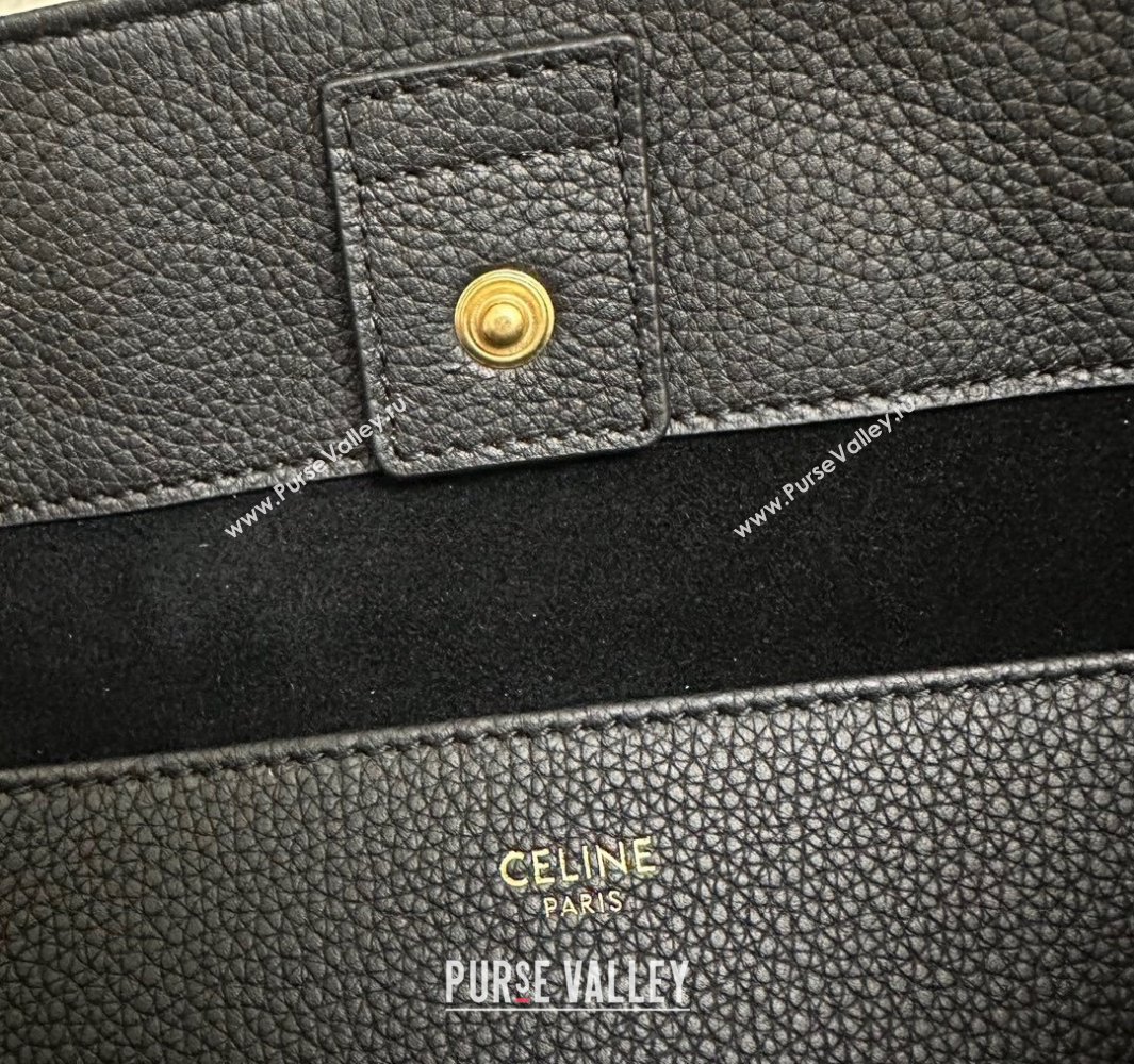 Celine Medium Cabas Anais Cuir Triomphe Tote Bag in Grained Calfskin Black 2025 116853 (BL-250520015)