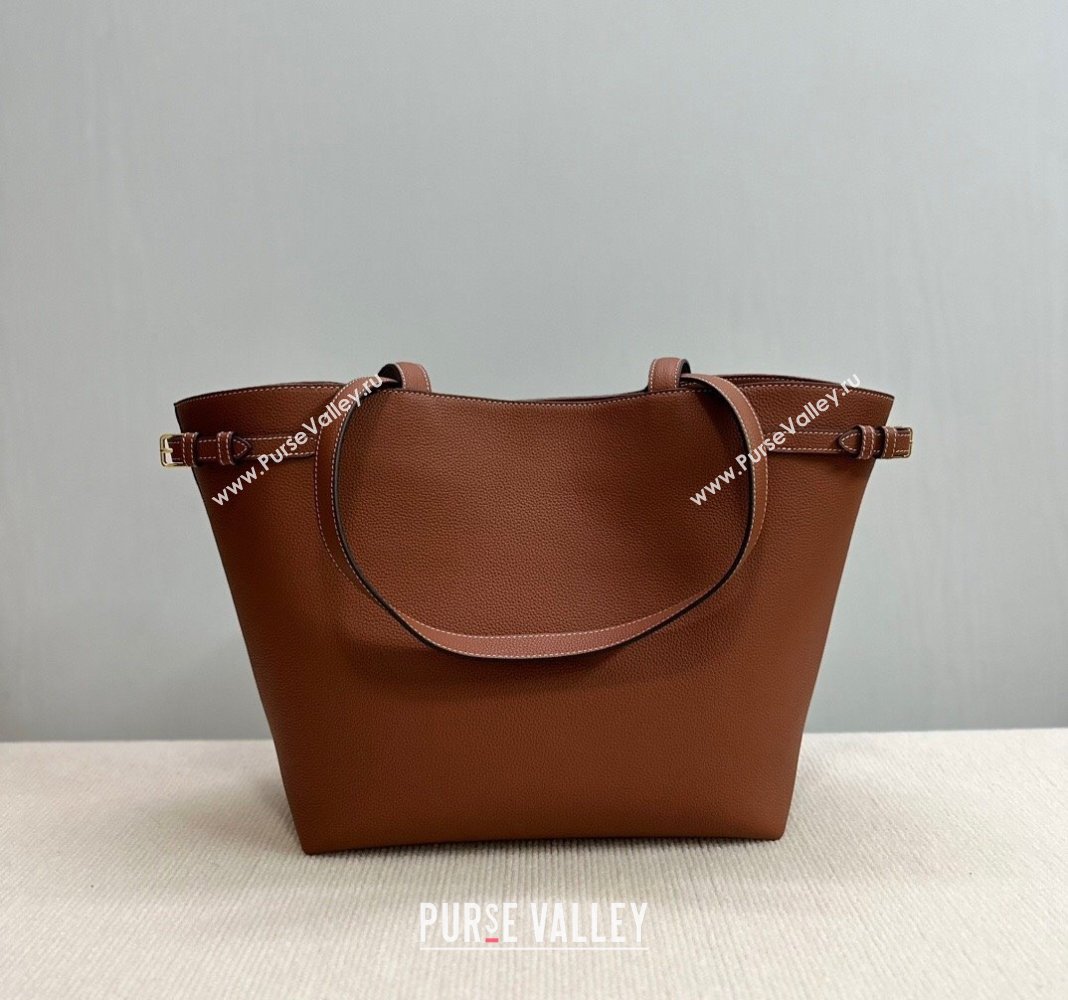 Celine Medium Cabas Anais Cuir Triomphe Tote Bag in Grained Calfskin Tan Brown 2025 116853 (BL-250520016)