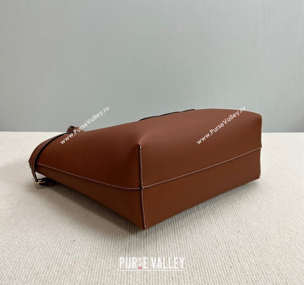 Celine Medium Cabas Anais Cuir Triomphe Tote Bag in Grained Calfskin Tan Brown 2025 116853 (BL-250520016)
