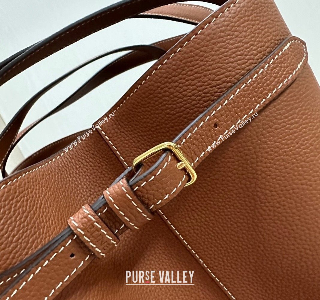 Celine Medium Cabas Anais Cuir Triomphe Tote Bag in Grained Calfskin Tan Brown 2025 116853 (BL-250520016)