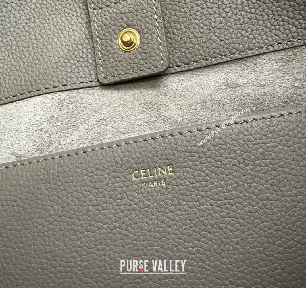 Celine Medium Cabas Anais Cuir Triomphe Tote Bag in Grained Calfskin Dark Grey 2025 116853 (BL-250520017)