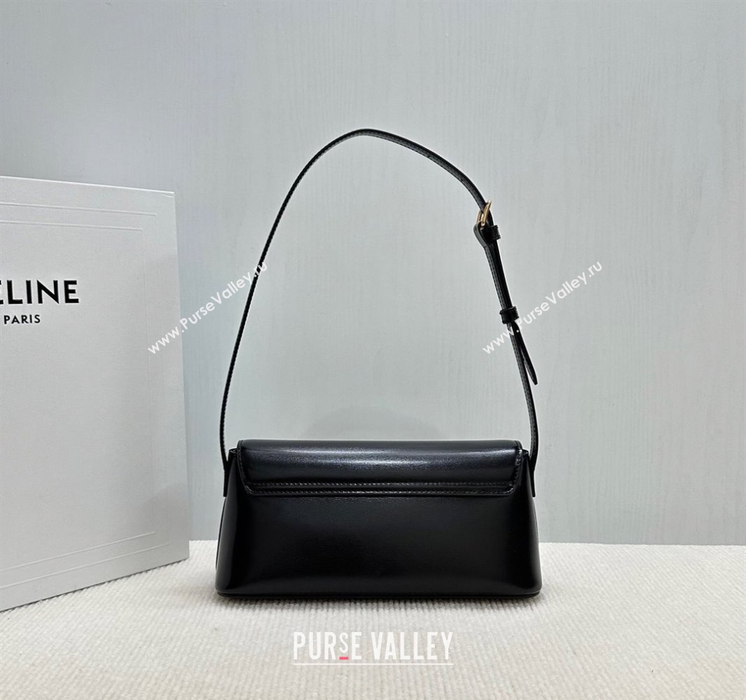 Celine Triomphe Shoulder Bag in Shiny Calfskin Black 2025 120553 (BL-250520019)