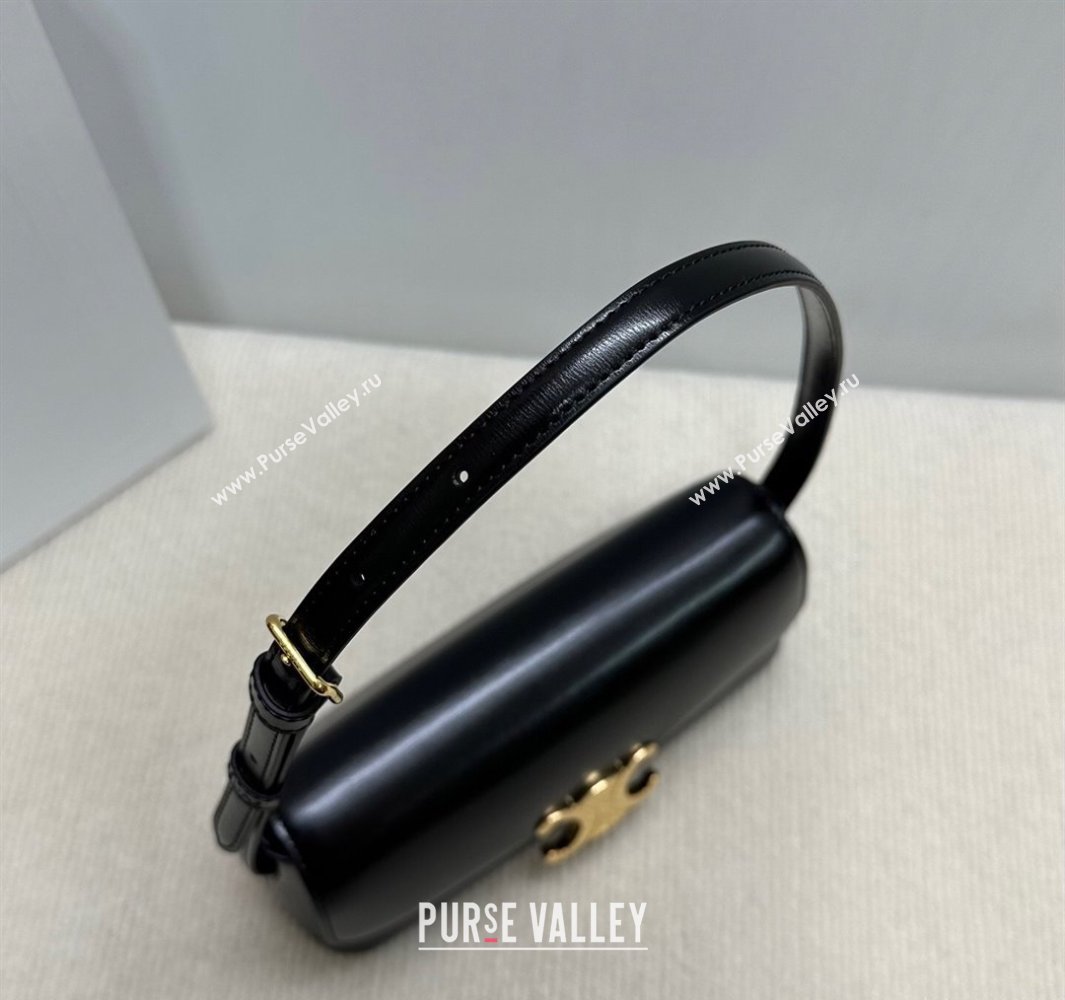 Celine Triomphe Shoulder Bag in Shiny Calfskin Black 2025 120553 (BL-250520019)