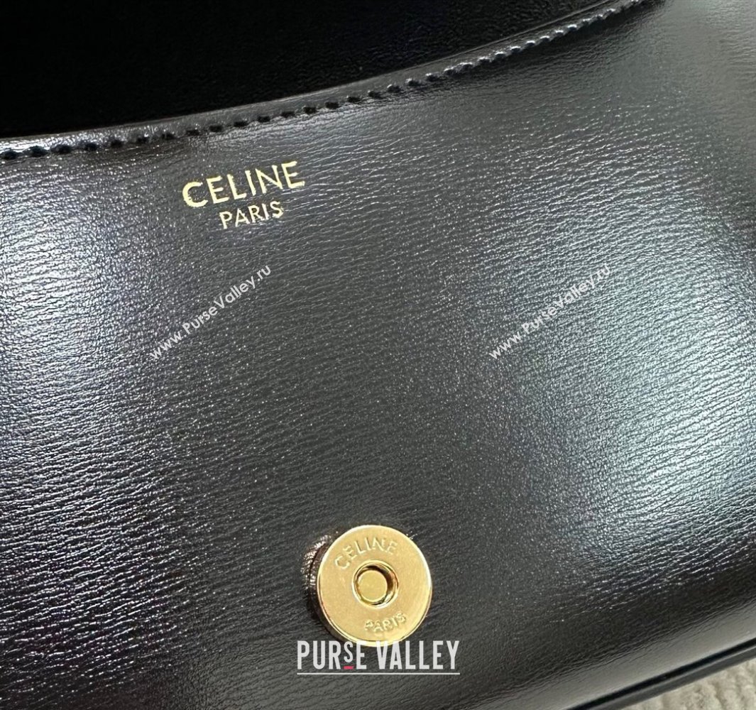 Celine Triomphe Shoulder Bag in Shiny Calfskin Black 2025 120553 (BL-250520019)
