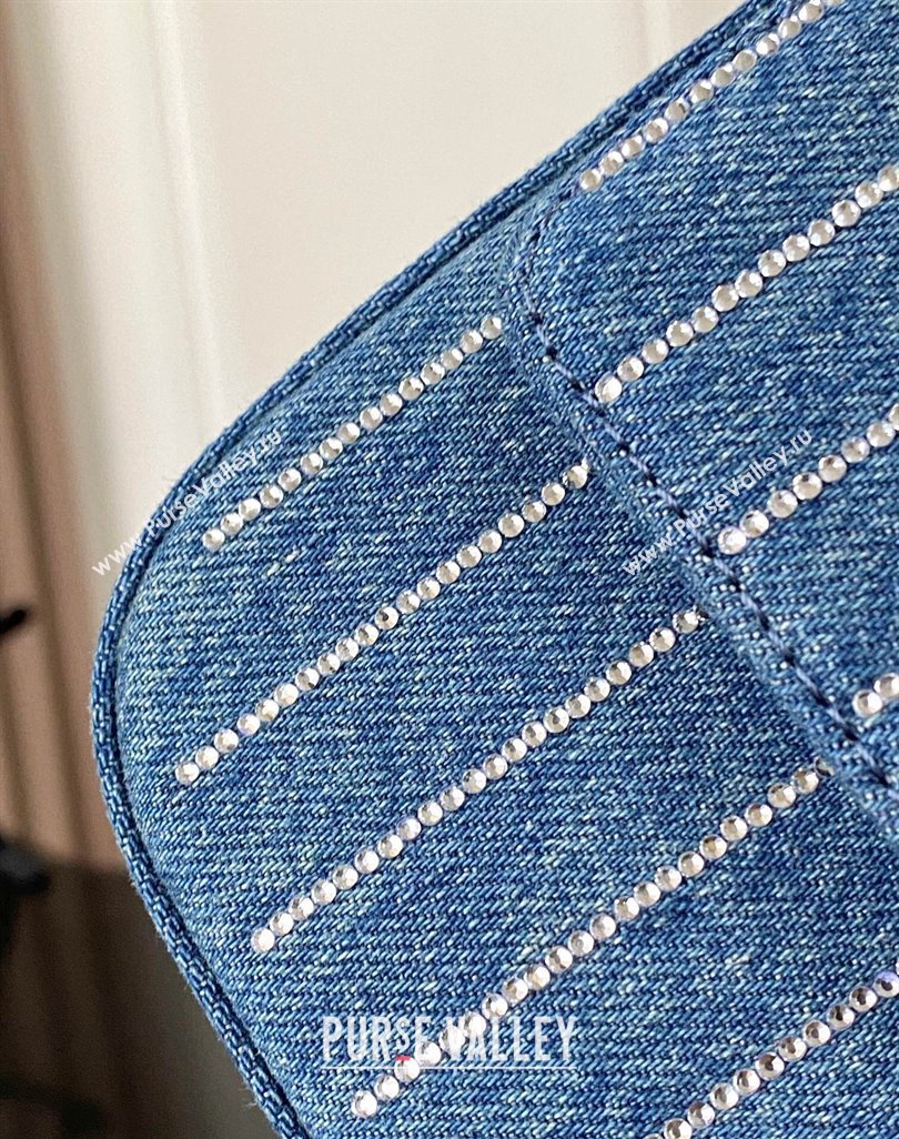 Celine Chain Shoulder Bag in Blue Denim with Strass 197993 2025 (BL-250520021)