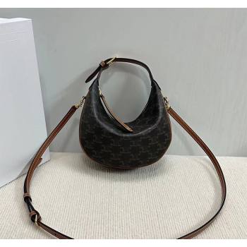 Celine Teen Lulu Bag in Triomphe Canvas and Calfskin Brown 2025 120723 (BL-250520029)