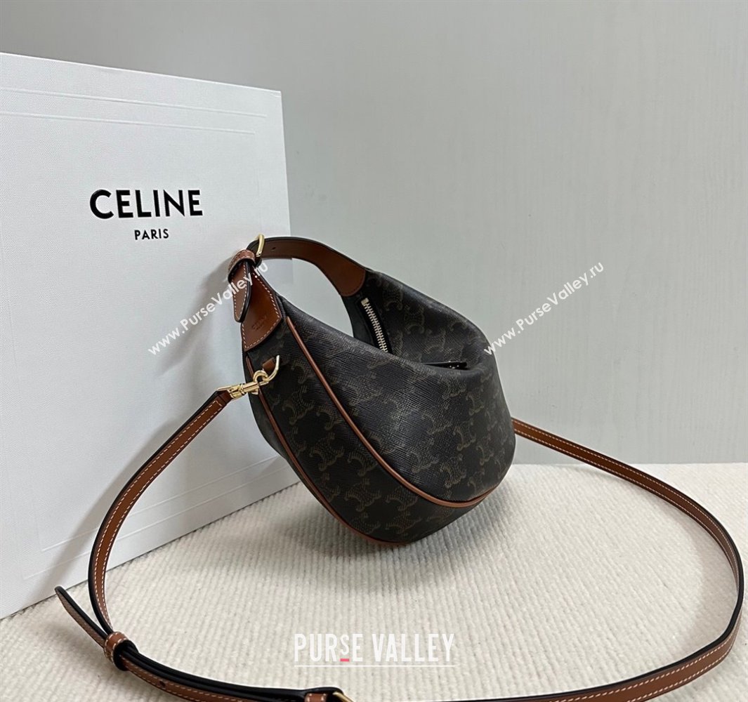 Celine Teen Lulu Bag in Triomphe Canvas and Calfskin Brown 2025 120723 (BL-250520029)