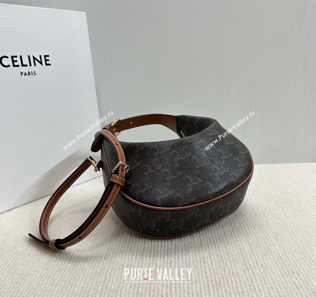 Celine Teen Lulu Bag in Triomphe Canvas and Calfskin Brown 2025 120723 (BL-250520029)