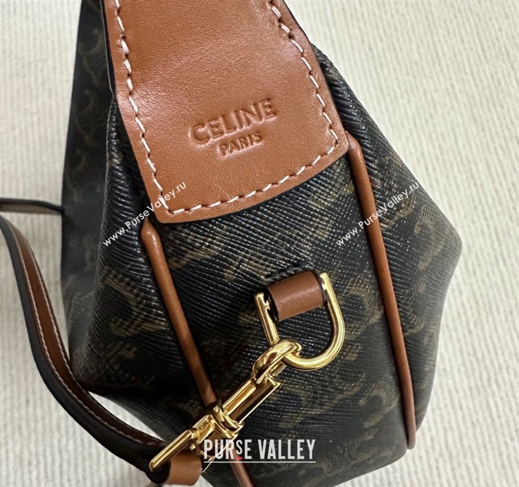 Celine Teen Lulu Bag in Triomphe Canvas and Calfskin Brown 2025 120723 (BL-250520029)