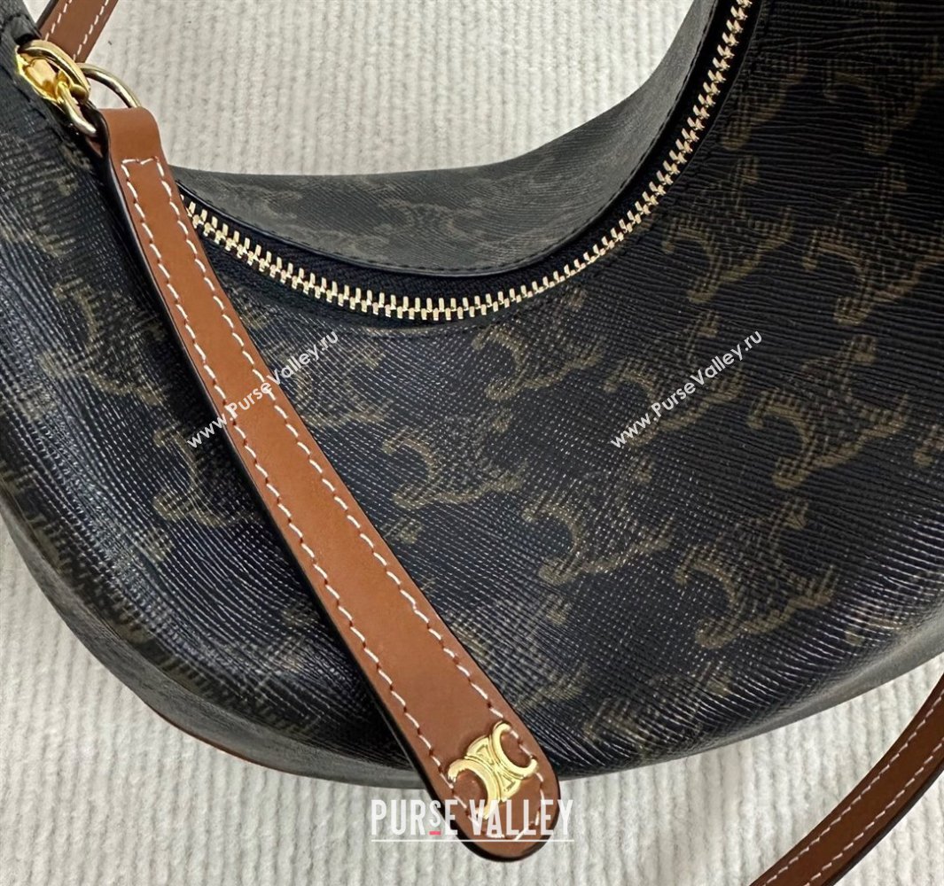 Celine Teen Lulu Bag in Triomphe Canvas and Calfskin Brown 2025 120723 (BL-250520029)