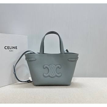 Celine Mini Cabas Anais Cuir Triomphe Tote Bag in Grained Calfskin Glacier Blue 2025 118613 (BL-250520006)