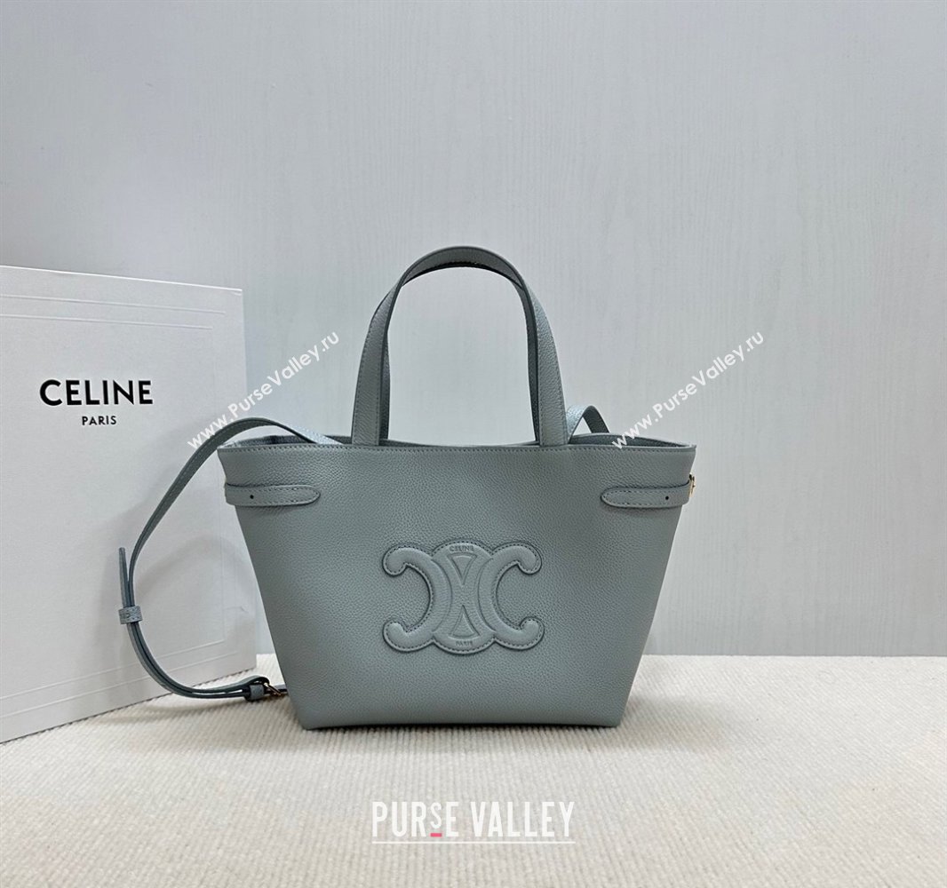Celine Mini Cabas Anais Cuir Triomphe Tote Bag in Grained Calfskin Glacier Blue 2025 118613 (BL-250520006)