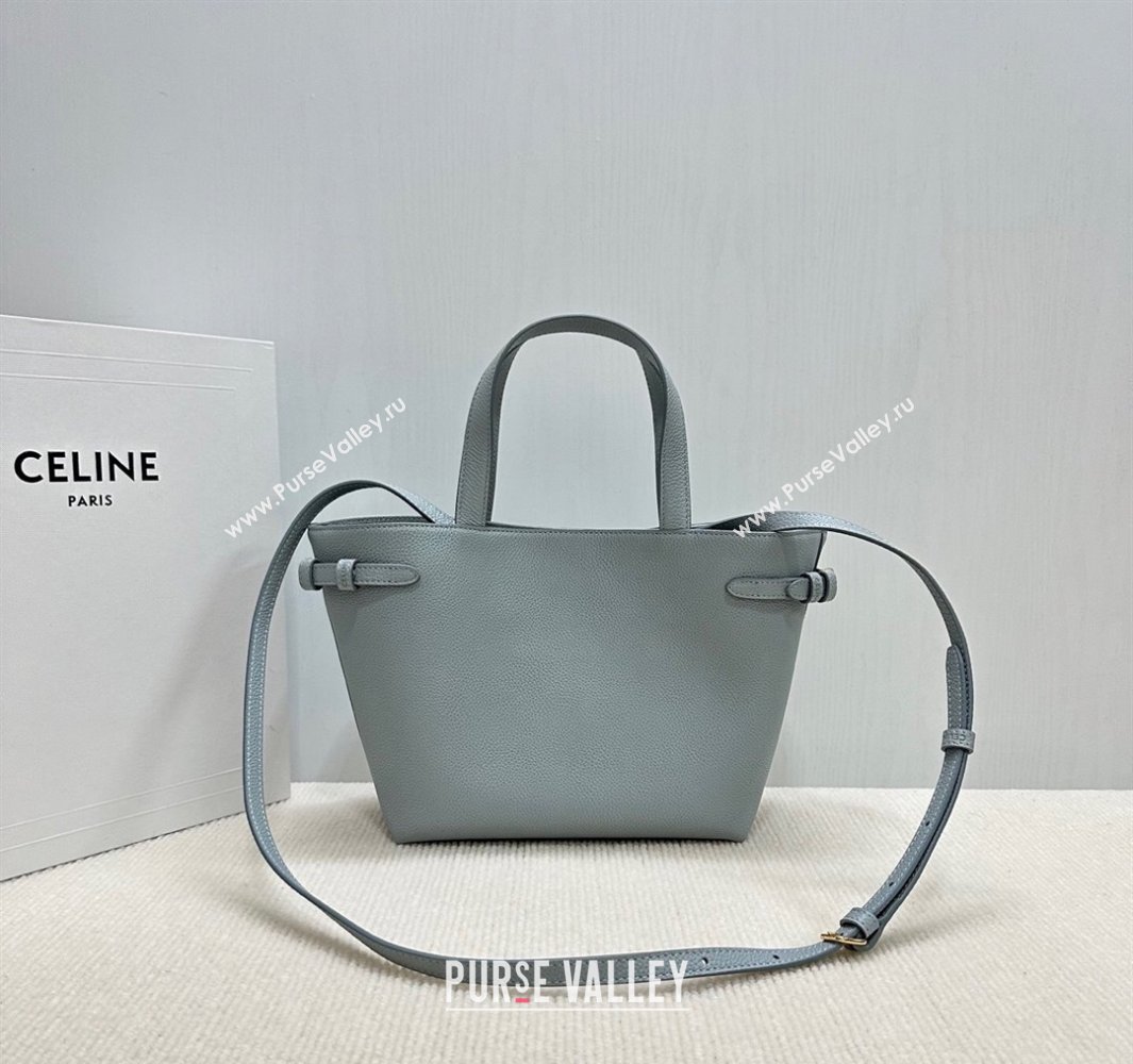 Celine Mini Cabas Anais Cuir Triomphe Tote Bag in Grained Calfskin Glacier Blue 2025 118613 (BL-250520006)