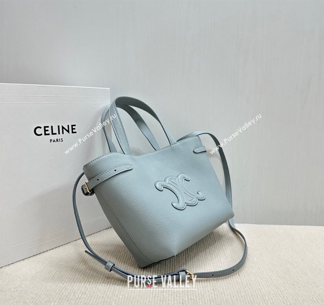 Celine Mini Cabas Anais Cuir Triomphe Tote Bag in Grained Calfskin Glacier Blue 2025 118613 (BL-250520006)